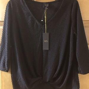 Black clip-dot top, NWT